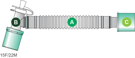Соединитель гибкий угловой гофрированный с вертлюжным угловым коннектором с портом для санации