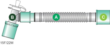 Соединитель гибкий угловой растягивающийся с вертлюжным угловым коннектором с портом для санации